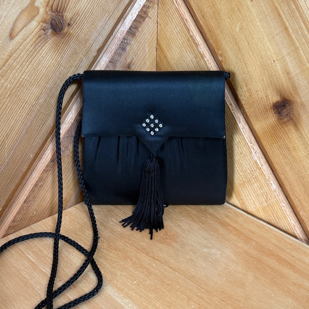 Vintage Pacific Express Black Satin Purse